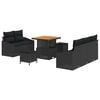 vidaXL Conjunto de sof&aacute;s de jard&iacute;n 8 uds. Negro rat&aacute;n sint&eacute;tico