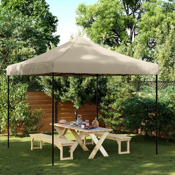 vidaXL Tienda de fiesta plegable Pop-Up taupe 292x292x315 cm