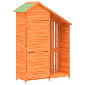 vidaXL Cobertizo herramientas jard&iacute;n madera pino marr&oacute;n 120x53,5x170cm