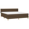 vidaXL Cama box spring con colch&oacute;n tela marr&oacute;n oscuro 160x200 cm