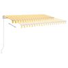 vidaXL Toldo manual retr&aacute;ctil con LED amarillo y blanco 350x250 cm