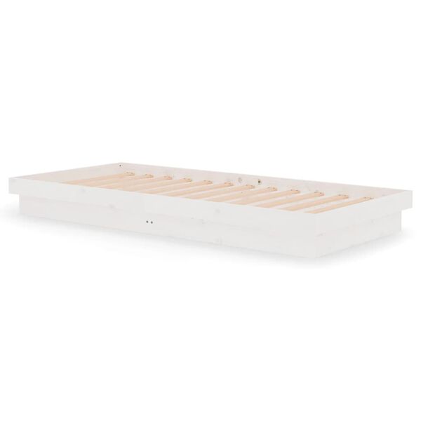vidaXL Estructura de cama madera maciza blanco 90x200 cm