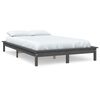 vidaXL Estructura de cama madera maciza de pino gris 120x190 cm