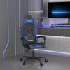 vidaXL Silla gaming giratoria cuero sint&eacute;tico negro y azul