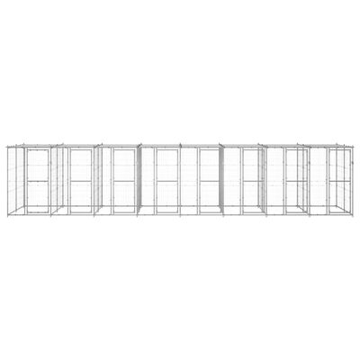 vidaXL Perrera de exterior de acero galvanizado con techo 19,36 m²