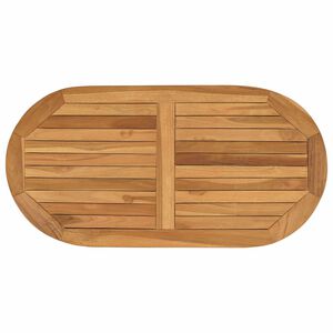 vidaXL Encimera Ovalado Madera de teca maciza Natural