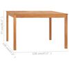 vidaXL Mesa de comedor para jard&iacute;n madera maciza de teca 120x120x77 cm