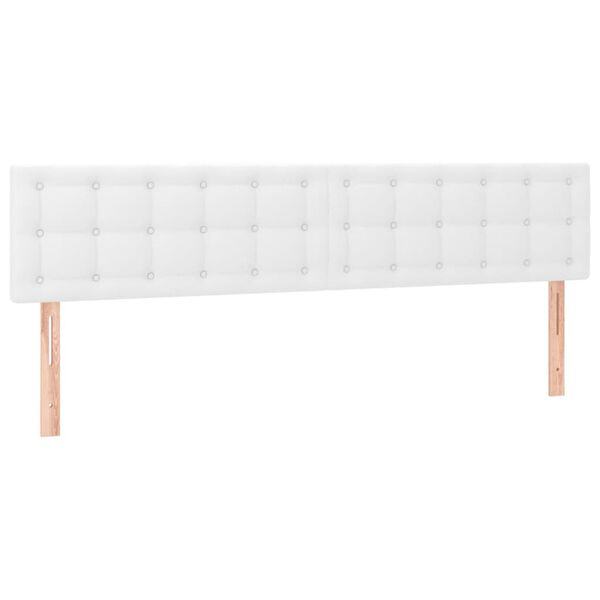 vidaXL Cabeceros 2 unidades de cuero sint&eacute;tico blanco 90x5x78/88 cm