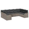 vidaXL Conjunto de sof&aacute; de jard&iacute;n 9 uds. Gris rat&aacute;n sint&eacute;tico