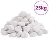 vidaXL Guijarros pulidos blancos 25 kg 2-5 cm