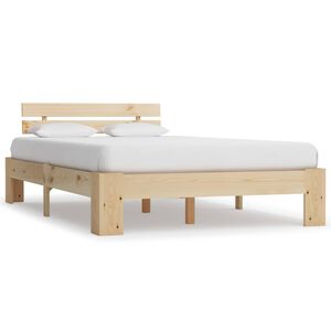 vidaXL Estructura de cama sin colch&oacute;n madera de pino blanca 140x200 cm