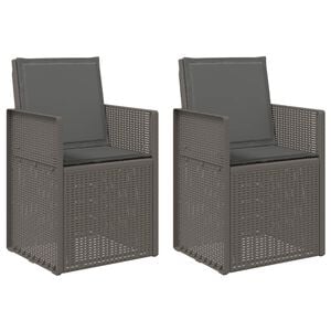 vidaXL Sillas de comedor de jard&iacute;n 2 uds. Gris Claro y Antracita PP