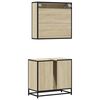 vidaXL Set de muebles de baño 2 pzas madera contrachapada roble Sonoma