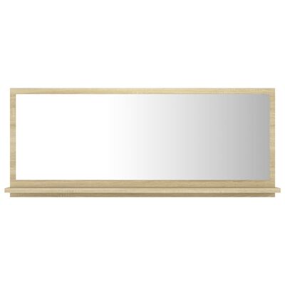 vidaXL Espejo de baño contrachapada color roble 90 x 10,5 x 37 cm
