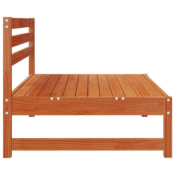 vidaXL Sof&aacute; Medio de Jard&iacute;n Pino macizo Marr&oacute;n Cera 120 x 84 x 70 cm