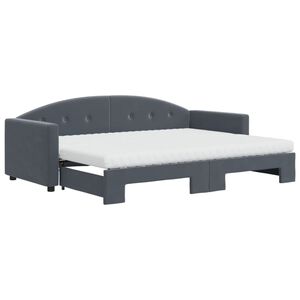 vidaXL Sof&aacute; cama nido con colch&oacute;n terciopelo gris oscuro 80x200 cm