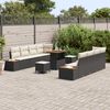 vidaXL Conjunto de sofás de jardín 11 pcs Negro ratán sintético