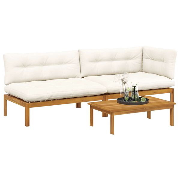 vidaXL Set de sof&aacute;s de palets de jard&iacute;n 6 pzas madera maciza de acacia