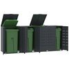 vidaXL Cobertizo para 4 cubos de basura acero antracita 276x79x117 cm