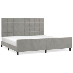 vidaXL Estructura de cama sin colch&oacute;n terciopelo gris claro 200x200 cm