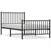 vidaXL Estructura cama sin colch&oacute;n con estribo metal negro 100x190 cm