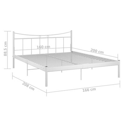 vidaXL Estructura de cama metal madera contrachapada blanco 160x200 cm
