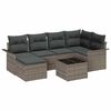 vidaXL Conjunto de sof&aacute; de jard&iacute;n 7 pcs Gris rat&aacute;n sint&eacute;tico