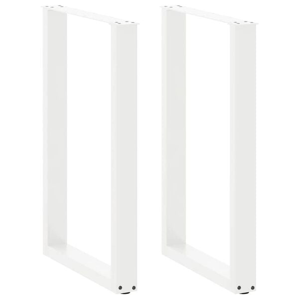 vidaXL Patas para mesa de bar en forma de U (2 unidades), color blanco, 60 x (90-91) cm, acero