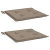 vidaXL Cojines de silla de jardín 2 uds tela Oxford taupé 40x40x4 cm