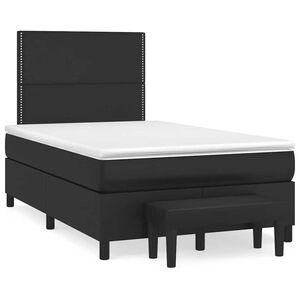 vidaXL Cama box spring con colch&oacute;n cuero sint&eacute;tico negro 120x190 cm