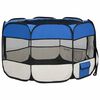 vidaXL Parque de perros plegable y bolsa transporte azul 110x110x58cm