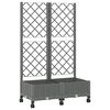 vidaXL Jardinera con enrejado y ruedas Gris Claro 80 x 40 x 131,5 cm