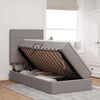 vidaXL Cama con almacenamiento y colch&oacute;n Taup&eacute; 100 x 200 cm Poli&eacute;ster