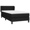 vidaXL Cama box spring con colch&oacute;n tela negro 90x190 cm