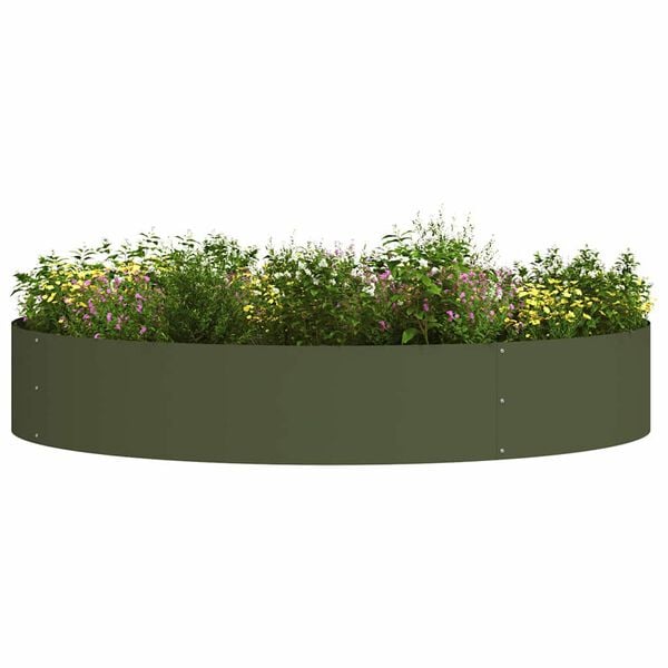 vidaXL Maceta para Jard&iacute;n Verde oliva 120 x 120 x 20 cm Acero