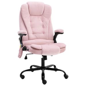 vidaXL Sill&oacute;n de oficina de masaje terciopelo rosa