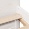 vidaXL Cama con estanter&iacute;a sin colch&oacute;n madera maciza blanca 140x190 cm