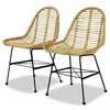 vidaXL Sillas de comedor 2 unidades rat&aacute;n natural