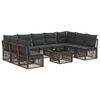 vidaXL Conjunto de sof&aacute;s de jard&iacute;n 10 pcs Gris rat&aacute;n sint&eacute;tico