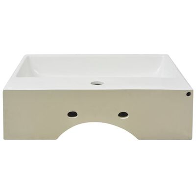 vidaXL Lavabo con orificio para grifo cerámica blanco 51,5x38,5x15 cm