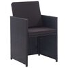 vidaXL Set comedor de jardín 15 piezas y cojines ratán sintético negro