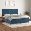 vidaXL Cama box spring con colch&oacute;n terciopelo azul oscuro 200x200 cm