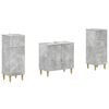 vidaXL Juego de armarios de ba&ntilde;o de 3 piezas DELFT Gris Hormig&oacute;n