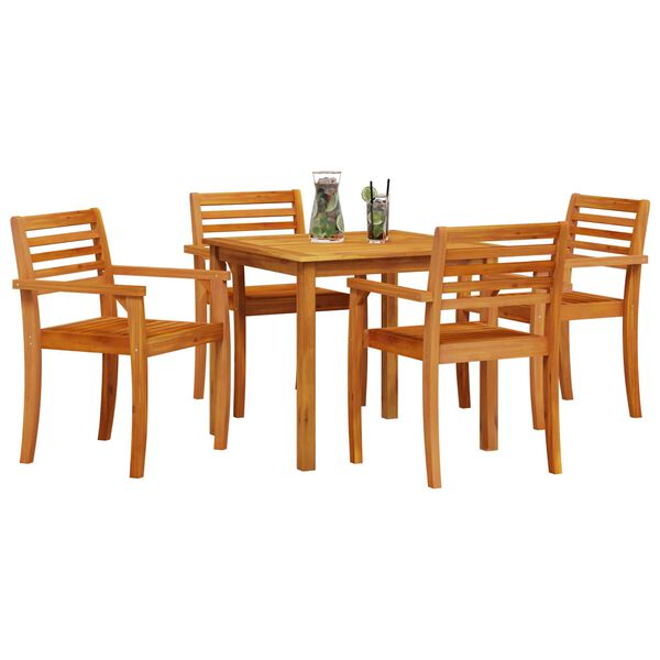 vidaXL Conjunto de Comedor de Jard&iacute;n 5 pcs Marr&oacute;n