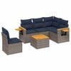 vidaXL Set de sof&aacute;s de jard&iacute;n 6 pzas con cojines rat&aacute;n sint&eacute;tico gris