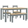 vidaXL Juego de comedor PANAMA 4 pzas madera maciza de pino gris