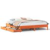 vidaXL Cama sin colch&oacute;n madera maciza de pino marr&oacute;n cera 200x200 cm