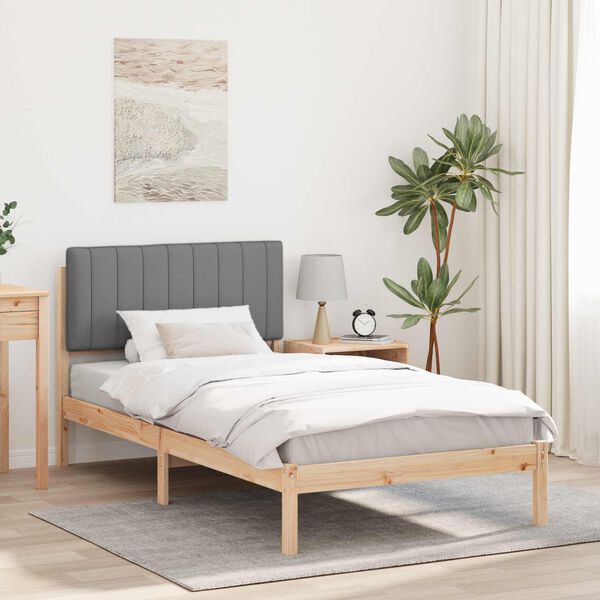 vidaXL Estructura de Cama con Cabecera Tapizada Gris Claro