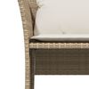 vidaXL Sillón de jardín con reposapiés ratán sintético beige