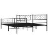 vidaXL Estructura cama sin colch&oacute;n con estribo metal negro 200x200 cm